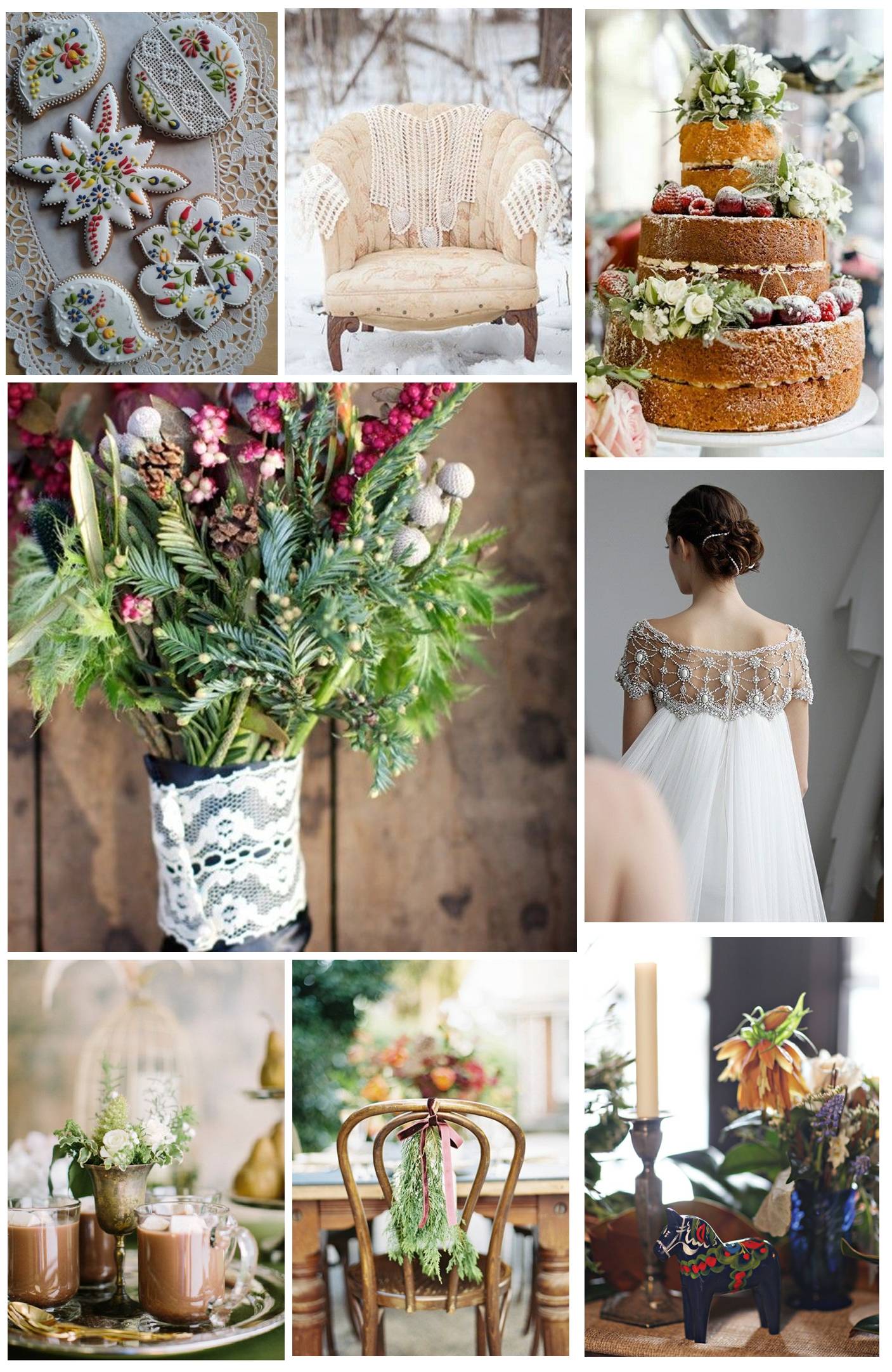 Rising out of the ocean winter wedding  moodboard